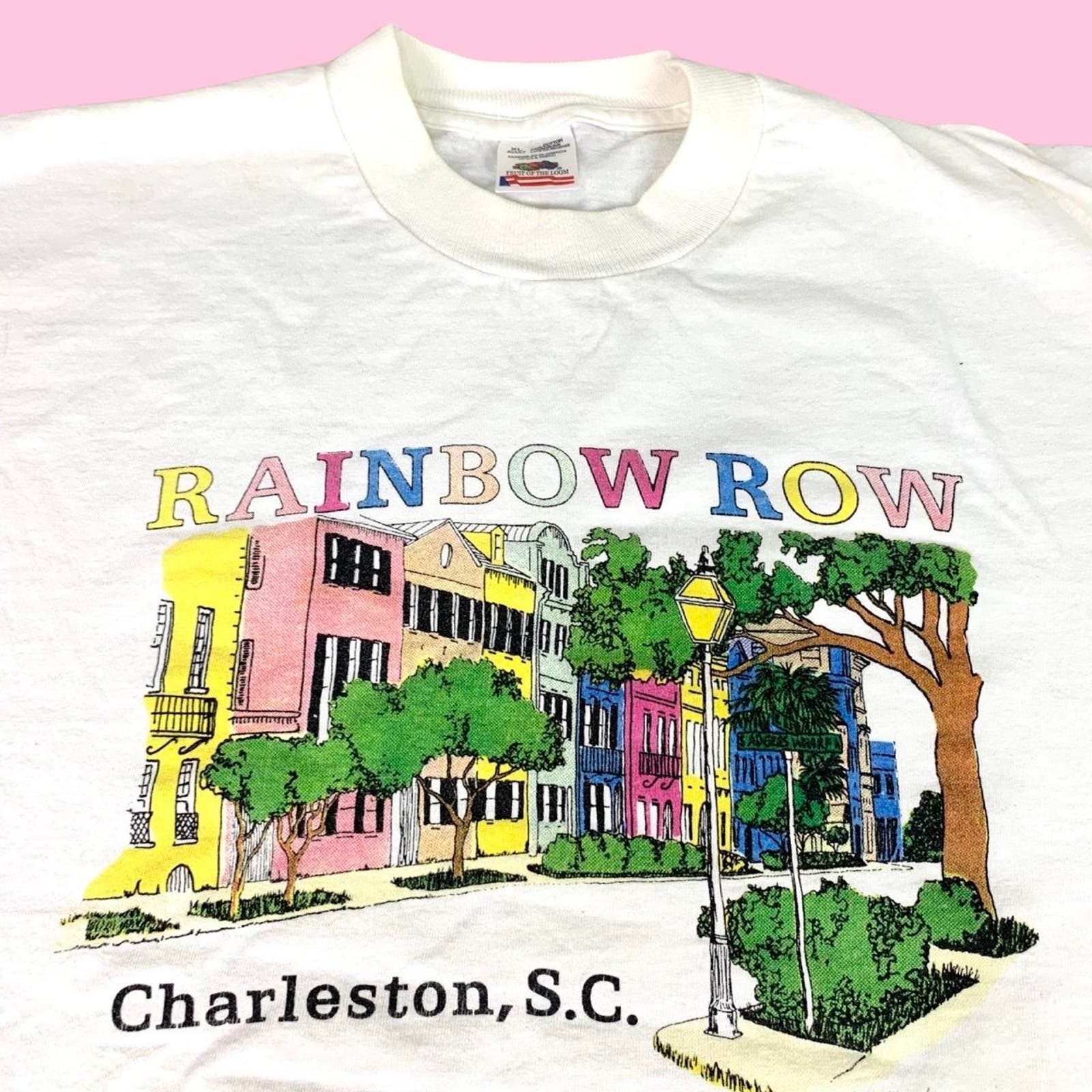 Vintage 80s Charleston South Carolina Rainbow Row T-Shirt